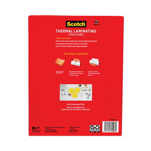 MMMTP5854100 - 3M - Laminating Pouches, 5 mil, 9&quot; x 11.5&quot;, Gloss Clear, 100/Pack