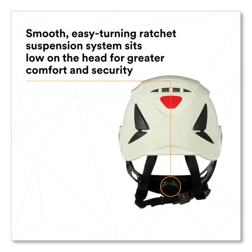 MMMX5001VANSI - 3M - SecureFit X5000 Series Safety Helmet, Vented, 6-Point Pressure Diffusion Ratchet Suspension, White