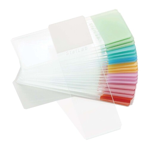 MON1004152GR - StatLab Medical Products - StatLab Medical Products Adhesion Microscope Slide ColorView 25 X 75 X 1 mm White End
