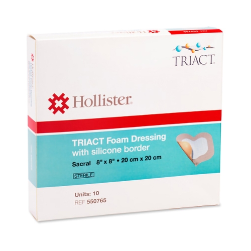 MON1006872BX - Hollister - Silicone Foam Dressing TRIACT 8 X 8 Inch Square Adhesive with Border Sterile