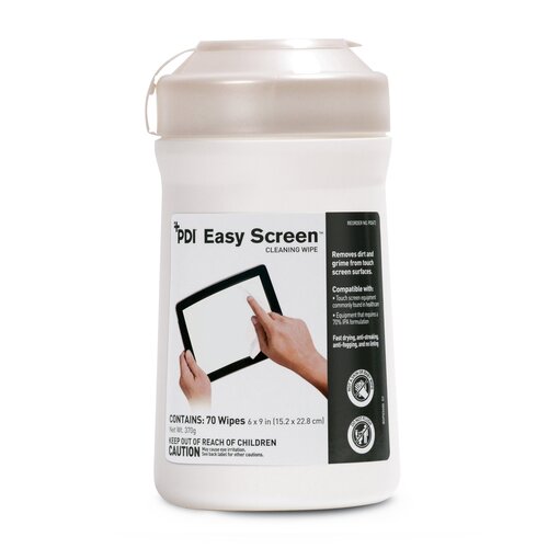 MON1011705CS - PDI - PDI Easy Screen&reg; Surface Cleaner Premoistened Alcohol Based Manual Pull Wipe 70 Count Canister Alcohol Scent NonSterile