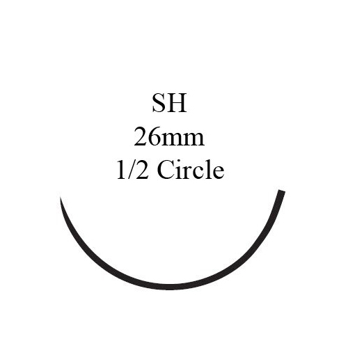 MON101290BX - J & J Healthcare Systems - Absorbable Suture with Needle Coated Vicryl Polyglactin 910 SH 1/2 Circle Taper Point Needle Size 2 - 0 Braided, 36 EA/BX