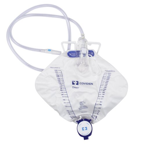 MON10132EA - Cardinal Health - Cardinal Health Curity Urinary Drain Bag Mono-Flo Anti-Reflux Valve 2000 mL Vinyl