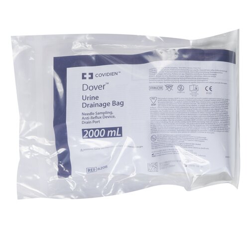 MON10132EA - Cardinal Health - Cardinal Health Curity Urinary Drain Bag Mono-Flo Anti-Reflux Valve 2000 mL Vinyl