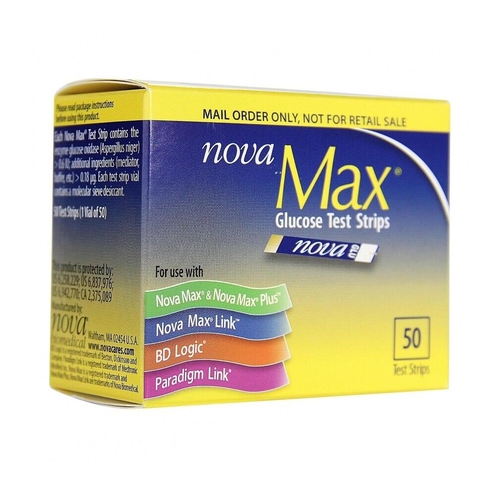 MON1013312CS - Sanvita - Blood Glucose Test Strip Nova Max&reg; 50 Test Strips per Box