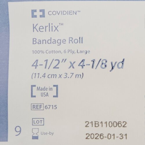 MON10173CS - Cardinal Health - Cardinal Health Conforming Dressing Kerlix Gauze 6-Ply 4 1/2" x 4 1/10 Yard Roll, 100 EA/CS