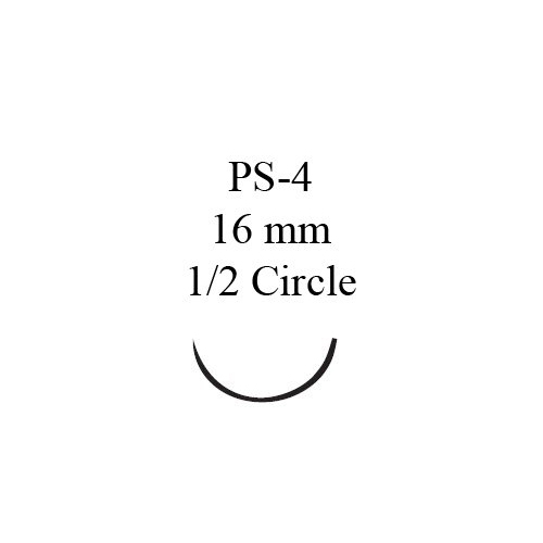 MON101737DZ - J & J Healthcare Systems - J & J Healthcare Systems Absorbable Suture with Needle Coated Vicryl&trade; Polyglactin 910 PS-4 1/2 Circle Reverse Cutting Needle Size 4 - 0 Braided