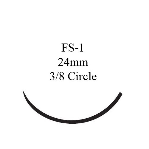 MON1026156BX - J & J Healthcare Systems - Nonabsorbable Suture with Needle Ethilon&trade; Nylon FS-1 3/8 Circle Reverse Cutting Needle Size 4 - 0 Monofilament