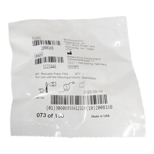 MON1026309EA - Respironics - CPAP Machine Pollen Filter