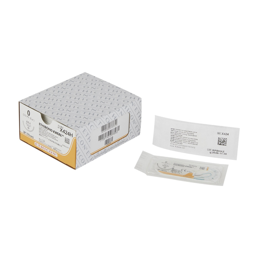 MON1026343BX - J & J Healthcare Systems - Nonabsorbable Suture with Needle Ethibond Polyester CT-1 1/2 Circle Taper Point Needle Size 0 Braided