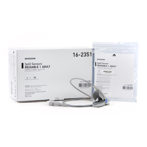 MON1027182EA - McKesson - McKesson SpO2 Sensor Finger Adult Reusable, 1/EA