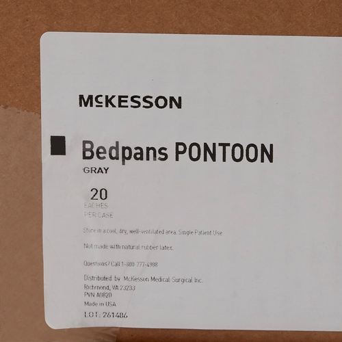 MON1028131CS - McKesson - McKesson Pontoon Bedpan Graphite, 20 EA/CS