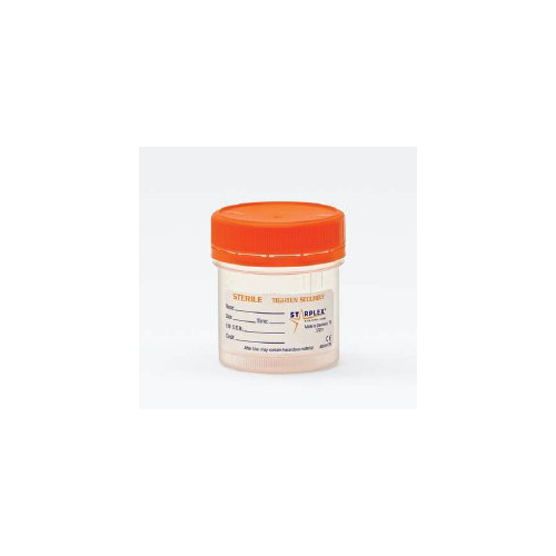 MON1028559EA - Starplex Scientific - Starplex Scientific Specimen Container LeakBuster 3 90 mL (3 oz.) Screw Cap Patient Information OR Sterile, 1 Each