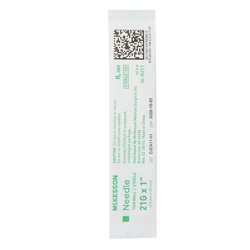 MON1031791CS - McKesson - McKesson Hypodermic Needle Without Safety 21 Gauge 1 Inch, 100/BX, 10BX/CS