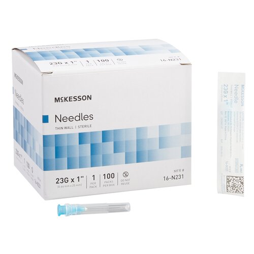 MON1031794CS - McKesson - McKesson Hypodermic Needle Without Safety 23 Gauge 1 Inch, 100/BX, 10BX/CS