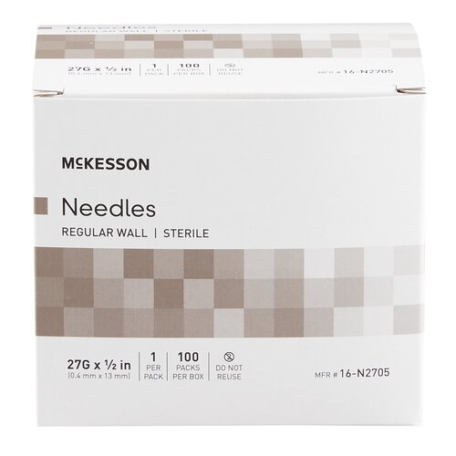 MON1031799CS - McKesson - McKesson Hypodermic Needle Without Safety 27 Gauge 1/2 Inch Length, 100/BX, 10BX/CS