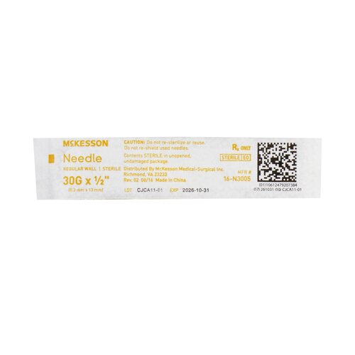 MON1031800CS - McKesson - McKesson Hypodermic Needle Without Safety 30 Gauge 1/2 Inch Length, 100/BX, 10BX/CS