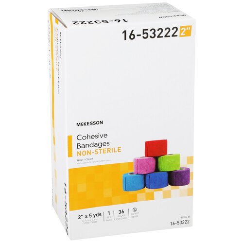 MON1032955CS - McKesson - McKesson Compression Bandage Elastic with Cohesive 2 Inch X 5 Yard Non Sterile