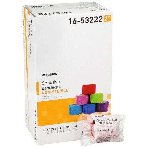 MON1032955CS - McKesson - McKesson Compression Bandage Elastic with Cohesive 2 Inch X 5 Yard Non Sterile