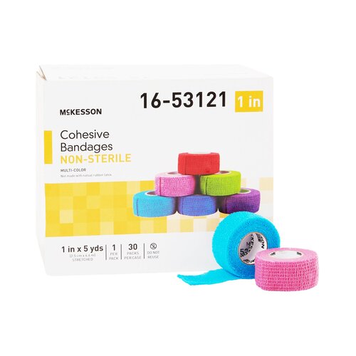 MON1032956EA - McKesson - McKesson Compression Bandage Elastic with Cohesive 1 Inch X 5 Yard Non Sterile