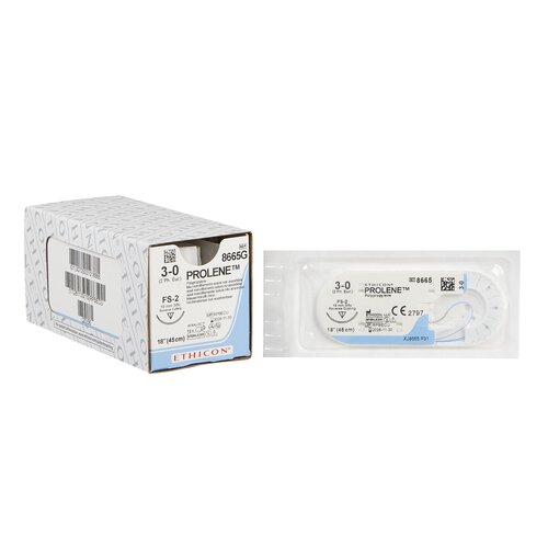 MON1034518BX - McKesson - Suture with Needle Nonabsorbable Uncoated Blue Suture Monofilament Polypropylene Suture Size 3 - 0 18 Inch Suture 1-Needle 19 mm Length 3/8 Circle Reverse Cutting Needle, 1/BX