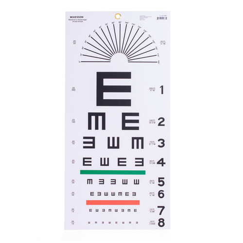 MON1038450EA - McKesson - McKesson Eye Chart McKesson 20 Foot Measurement Acuity Test
