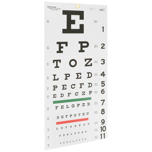 MON1038457EA - McKesson - McKesson Eye Chart 20 Foot Measurement Acuity Test, 1/EA