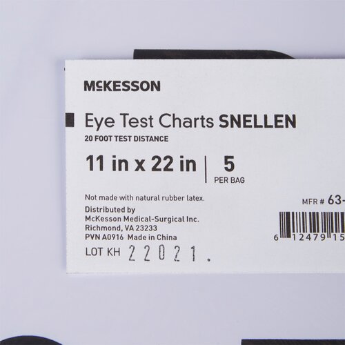 MON1038457EA - McKesson - McKesson Eye Chart 20 Foot Measurement Acuity Test, 1/EA
