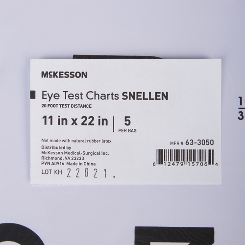 MON1038457EA - McKesson - McKesson Eye Chart 20 Foot Measurement Acuity Test, 1/EA