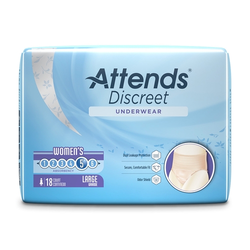 MON1039111CS - Attends - Attends Discreet&reg; Moderate Absorbency Underwear, Large, 72/CS