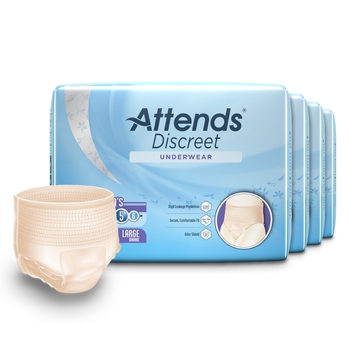 MON1039111CS - Attends - Attends Discreet&reg; Moderate Absorbency Underwear, Large, 72/CS