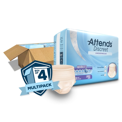 MON1039111CS - Attends - Attends Discreet&reg; Moderate Absorbency Underwear, Large, 72/CS