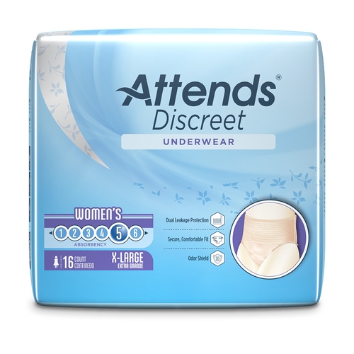 MON1039112CS - Attends - Attends Adult Absorbent Underwear Attends&reg; Discreet Pull On X-Large Disposable Moderate Absorbency