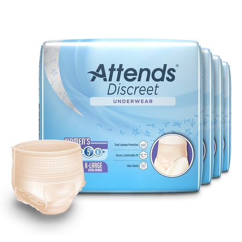 MON1039112CS - Attends - Attends Adult Absorbent Underwear Attends&reg; Discreet Pull On X-Large Disposable Moderate Absorbency
