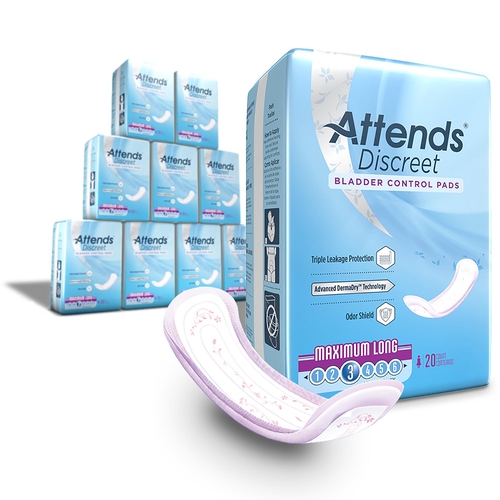 MON1039116CS - Attends - Attends Discreet&reg; Moderate Absorbency Bladder Control Pads, 14.5", 200/CS