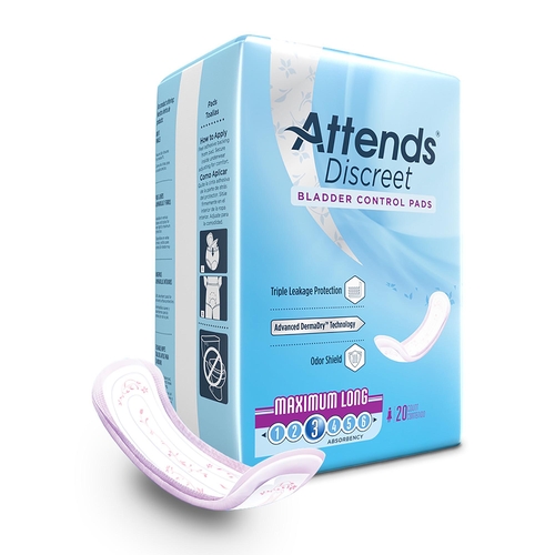 MON1039116CS - Attends - Attends Discreet&reg; Moderate Absorbency Bladder Control Pads, 14.5", 200/CS