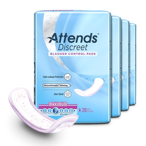 MON1039117BG - Attends - Attends Discreet&reg; Moderate Absorbency Bladder Control Pads, 13", 20 EA/BG