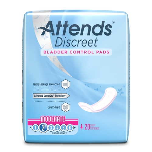 MON1039118CS - Attends - Attends Discreet&reg; Moderate Absorbency Bladder Control Pads, 10.5", 200/CS