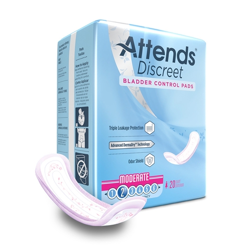 MON1039118CS - Attends - Attends Discreet&reg; Moderate Absorbency Bladder Control Pads, 10.5", 200/CS