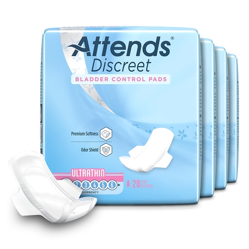 MON1039119CS - Attends - Attends Discreet&reg; Light Absorbency Bladder Control Pads, 9", 480/CS
