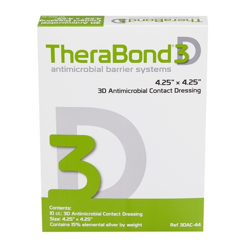 MON1041507BX - Argentum Medical - Silver Wound Contact Layer Dressing TheraBond 3D 4-1/2 X 4-1/4 Inch Square Sterile, 10/BX