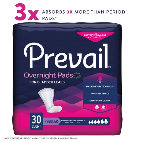 MON1041815CS - First Quality - First Quality Prevail&reg; Bladder Control Pads for Women - Overnight, 120/CS