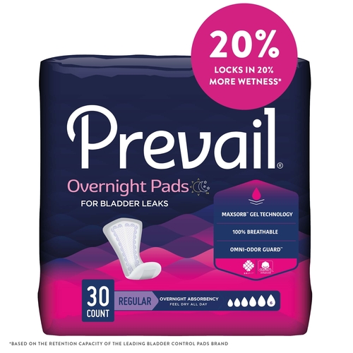 MON1041815CS - First Quality - First Quality Prevail&reg; Bladder Control Pads for Women - Overnight, 120/CS