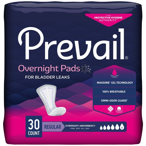 MON1041815CS - First Quality - First Quality Prevail&reg; Bladder Control Pads for Women - Overnight, 120/CS
