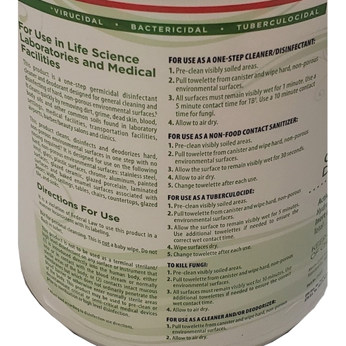 MON1044095CS - Contec - Contec PREempt Surface Disinfectant Cleaner Premoistened Cleanroom Manual Pull Wipe 160 Count Canister Unscented NonSterile, 12/CS