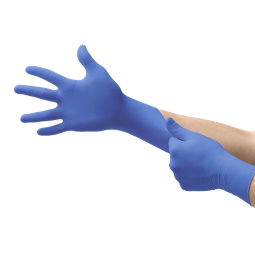MON1048428CS - Microflex Medical - Exam Glove Ultraform Medium / Large NonSterile Nitrile Standard Cuff Length Textured Fingertips Blue Not Rated, 3000/CS
