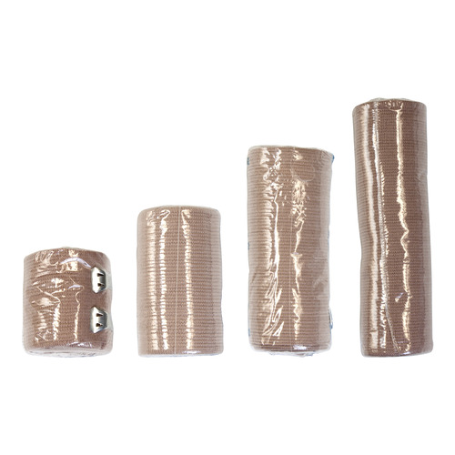 MON1049579CS - Dynarex - Elastic Bandage Dynarex 2 Inch X 4-1/2 Yard Standard Compression Clip Detached Closure Tan NonSterile