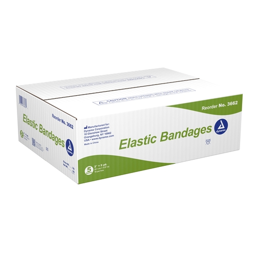 MON1049579CS - Dynarex - Elastic Bandage Dynarex 2 Inch X 4-1/2 Yard Standard Compression Clip Detached Closure Tan NonSterile