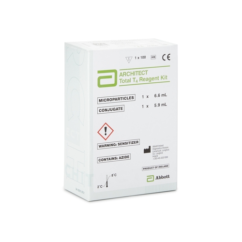 MON1051162EA - Abbott Nutrition - Reagent Kit Architect Thyroid / Metabolic Assay Total Thyroxine (T4) For Architect iSystem 100 Tests R1: 6.6 mL, R2: 5.9 mL, 1/EA