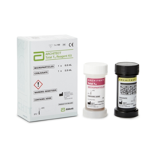 MON1051162EA - Abbott Nutrition - Reagent Kit Architect Thyroid / Metabolic Assay Total Thyroxine (T4) For Architect iSystem 100 Tests R1: 6.6 mL, R2: 5.9 mL, 1/EA